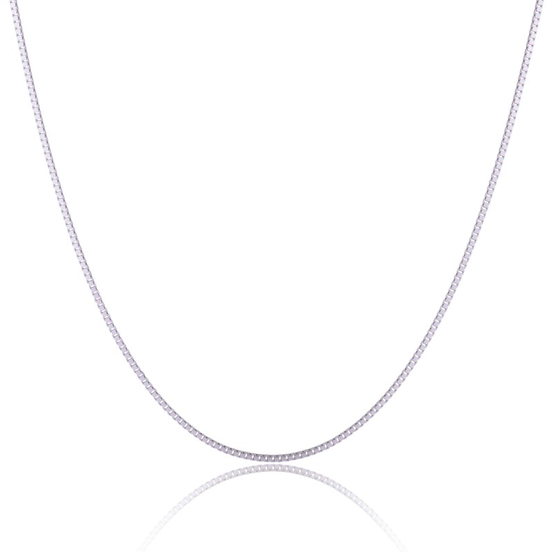9ct White Gold 0.6mm 16-18inch Box Chain