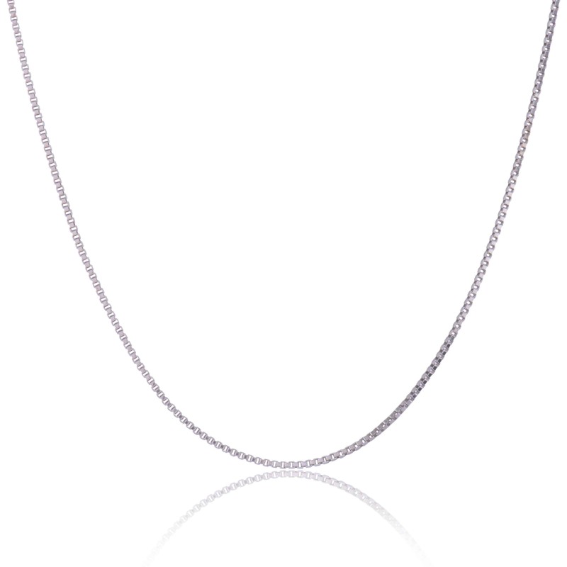 9ct White Gold 0.6mm 18-20inch Box Chain