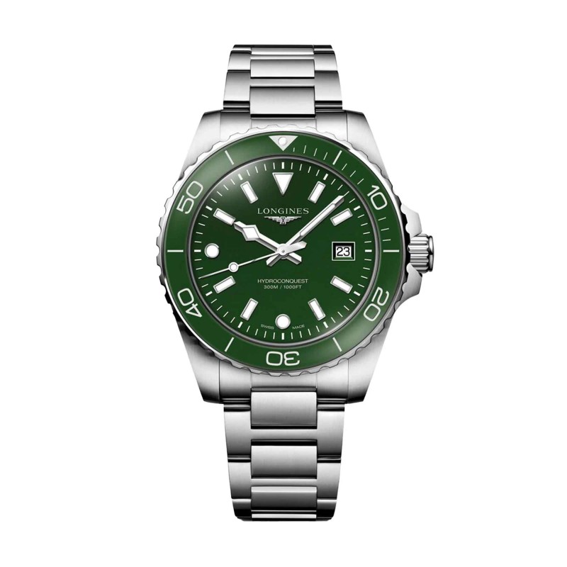Longines HydroConquest 42mm Green Quartz Mens Watch L37694066