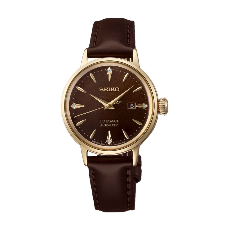 Seiko Presage Cocktail Time Jamaican Coffee Diamond-Set 30mm Watch SRE020J1 