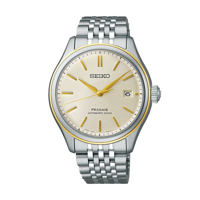 Seiko Presage Classic Series Delicate Cream Silk Mens Watch SPB478J1
