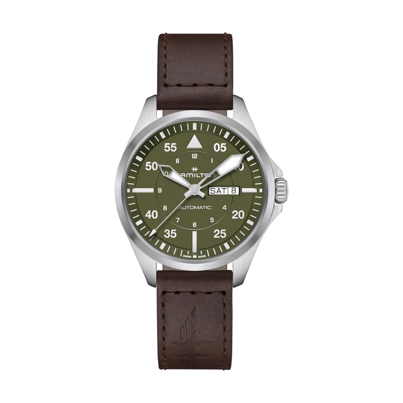 Hamilton Khaki Aviation Pilot Day Date Auto 42mm Men's Watch H64635560