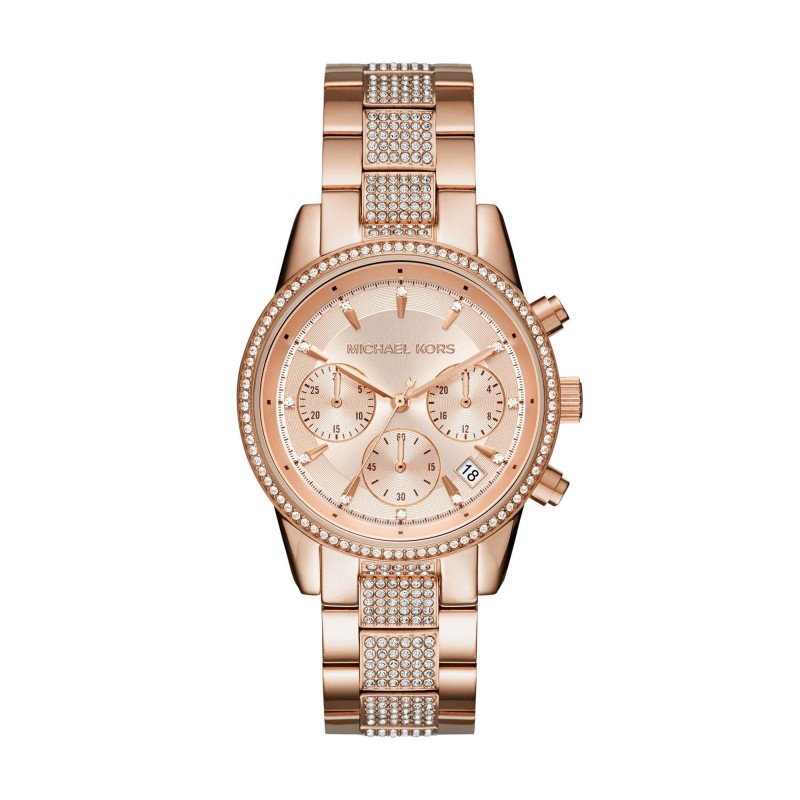 Michael Kors Bryant Rose Gold Tone Chronograph Ladies Watch MK6485