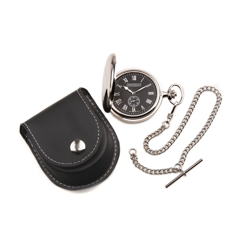 Jean Pierre Chrome Plated Quartz Pocket Watch D35 1