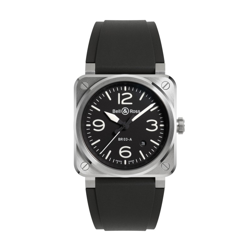 Bell & Ross BR-03 Automatic Mechanical 41mm Mens Watch BR03A-BL-ST/SRB