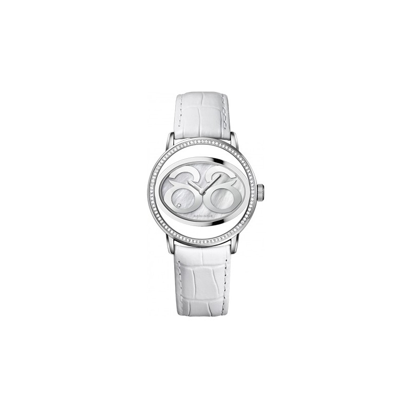88 Rue Du Rhone White Leather Strap Watch