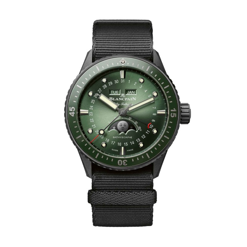 Blancpain Fifty Fathoms Bathyscaphe Quantième Complet Phases de Lune 44mm Watch 5054 0153 B52A