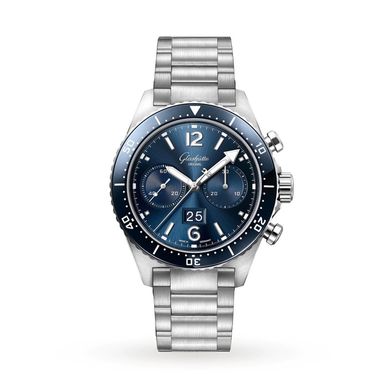 Glashütte Original SeaQ Chronograph Panorama Date 43mm Mens Watch 1-37-23-02-81-70