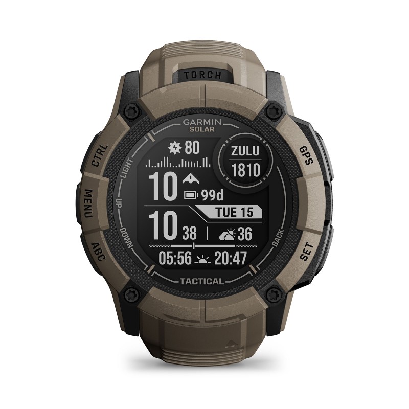 Garmin Instinct 2X Solar Tactical Edition 50mm Watch Coyote Tan 010-02805-02