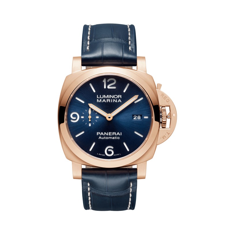 Panerai Luminor Marina Goldtech™ Sole Blu 44mm Mens Watch PAM01112