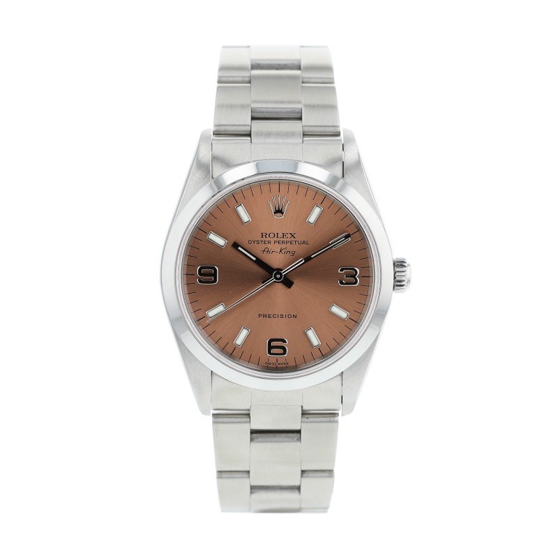 Pre-Owned Rolex Air-King Stainless Steel 14000 Pink 369