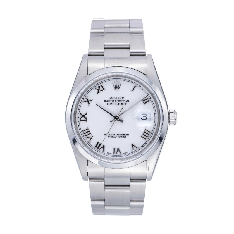 Pre-Owned Rolex Datejust 36mm White Dial Watch 16200