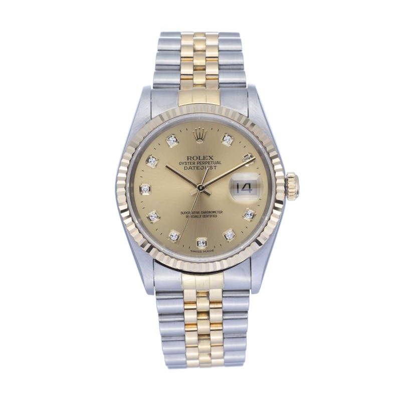 Pre-Owned Gents Rolex Diamond Dot Datejust Watch 16233