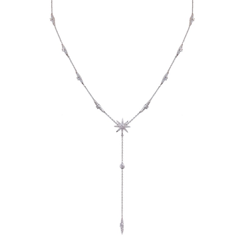 Carat* London Stella Silver Mimosa Cubic Zirconia Necklet 23770-1