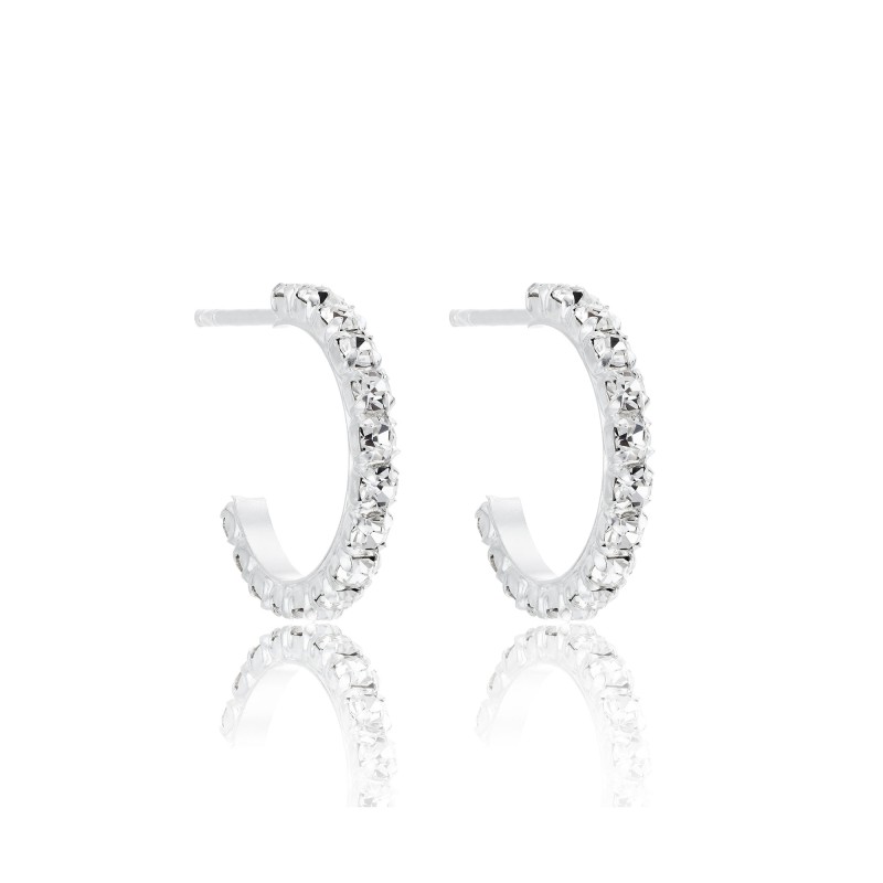 Silver Cubic Zirconia Hoop Earrings