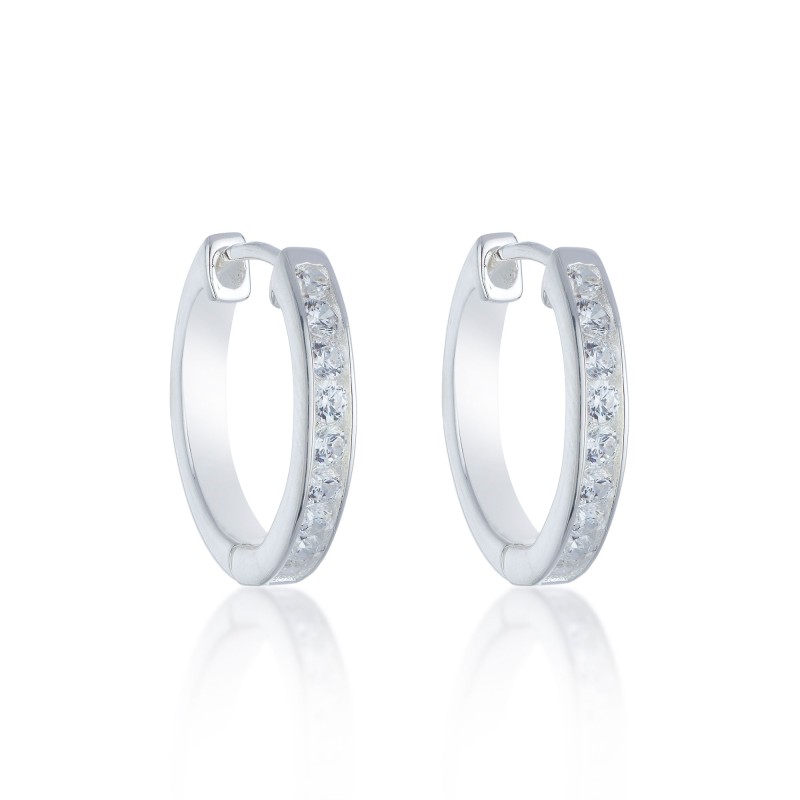 Silver Cubic Zirconia Hoop Earrings