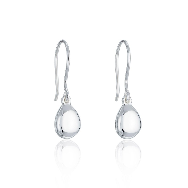 Silver Pebble Drop Earring