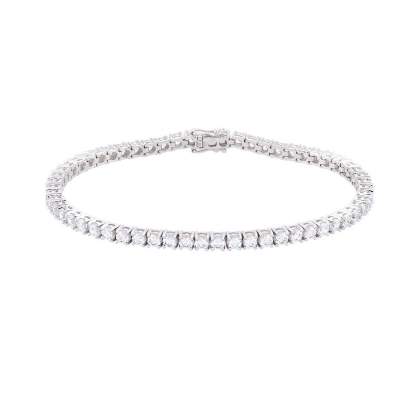 Silver Round Brilliant Cubic Zirconia Tennis Bracelet