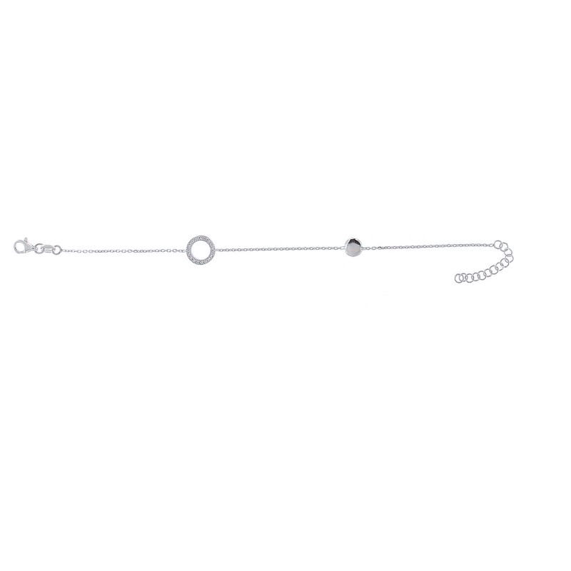 Silver Cubic Zirconia Circle Bracelet