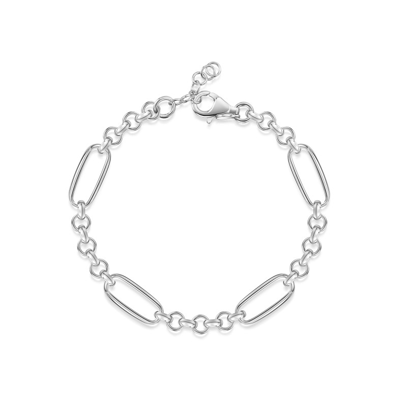 Silver Fancy Belcher Style Link Bracelet