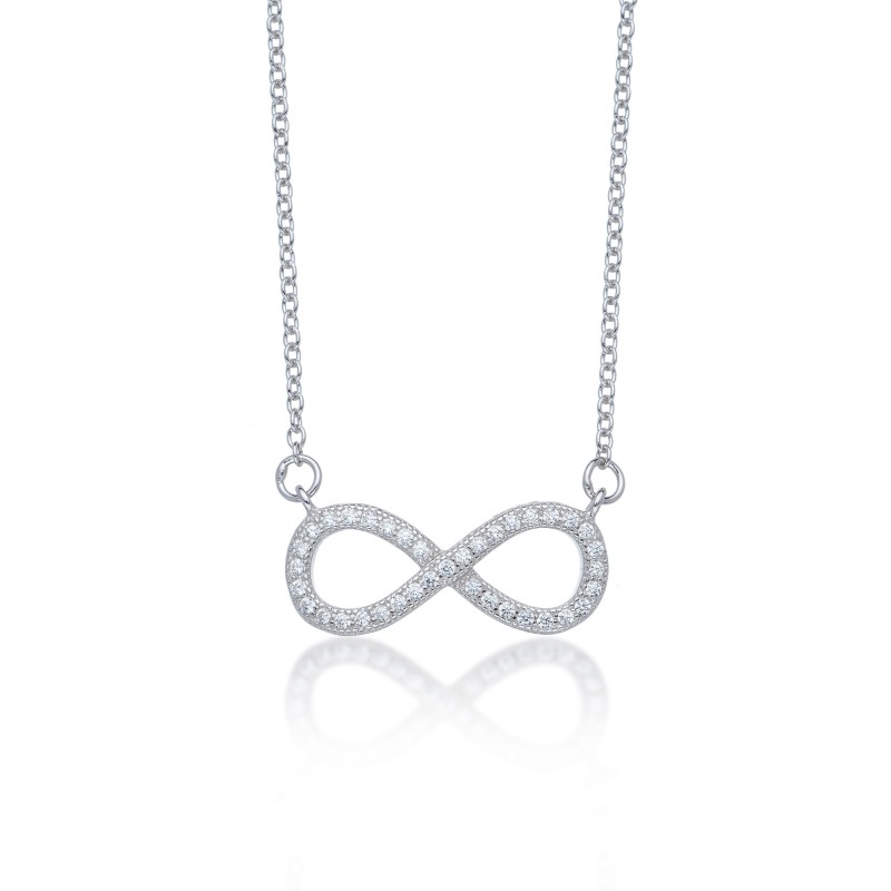 Silver Cubic Zirconia Infinity Necklace