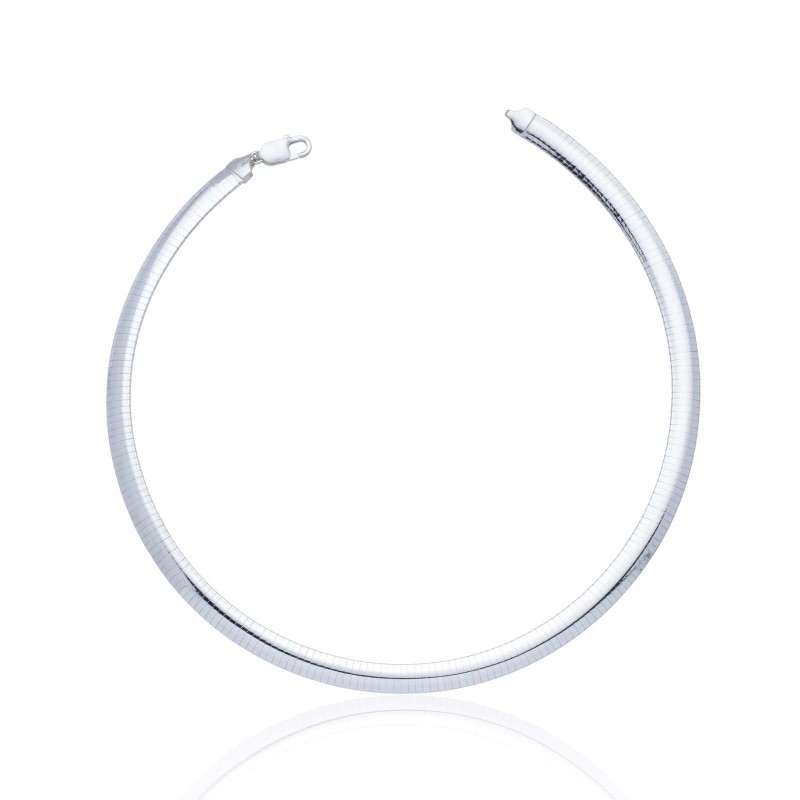 Sterling Silver 10mm Omega Necklace