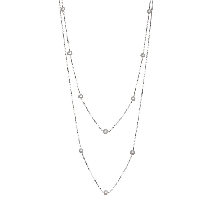 Silver Freshwater Pearl 16-18 inch Necklace