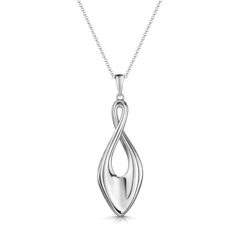 Silver Abstract Twist Pendant