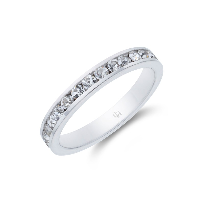 Silver Cubic Zirconia Eternity Ring