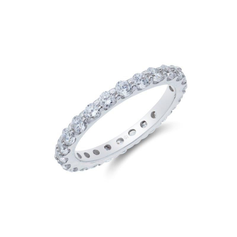 Silver Cubic Zirconia Eternity Ring