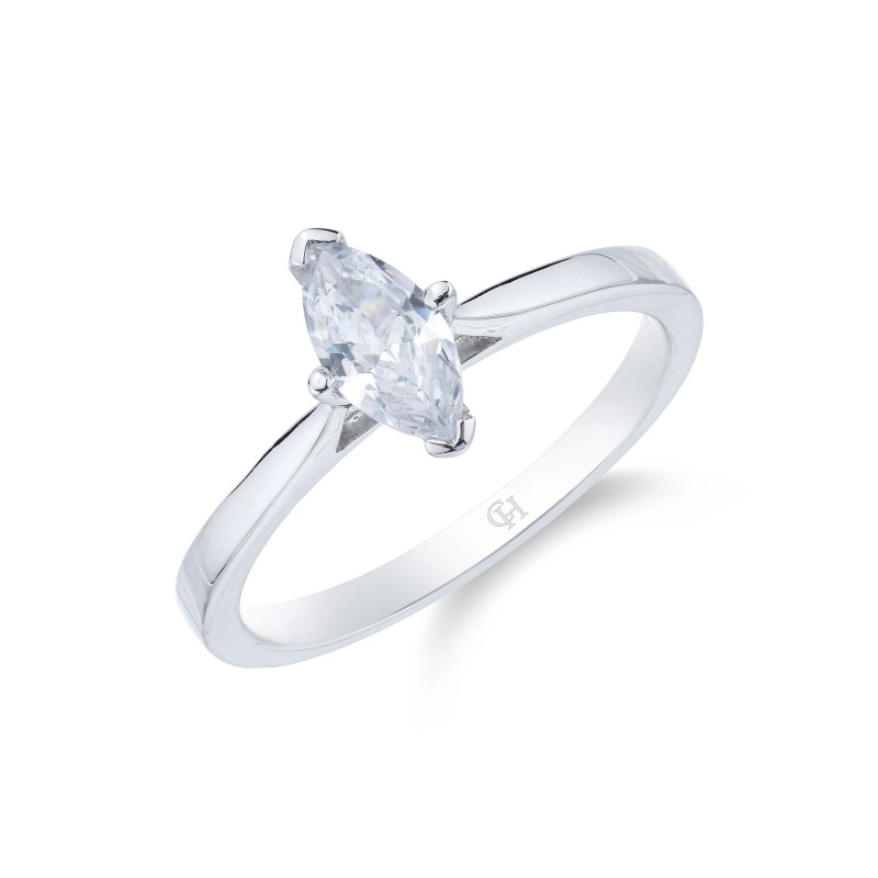 Platinum Marquise Cut 0.50ct Diamond Solitaire Ring