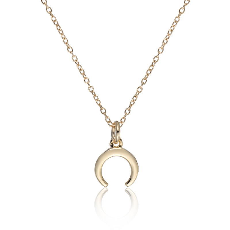 Yellow Gold Plated Crescent Moon Pendant