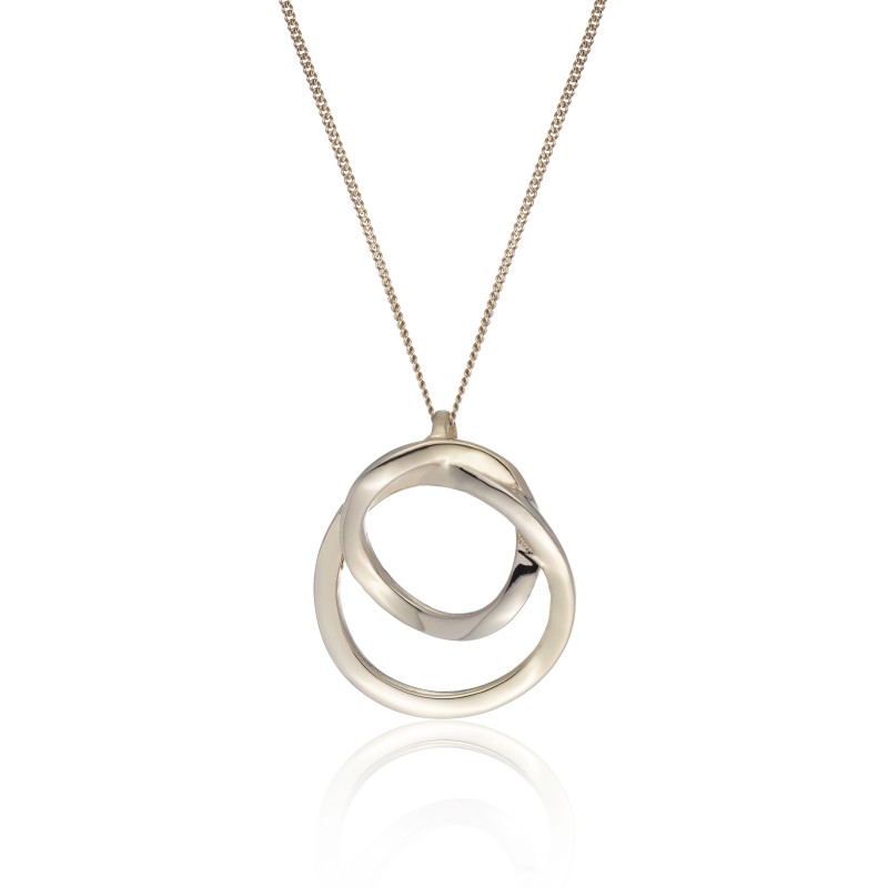 Yellow Gold Plated Double Circle Pendant