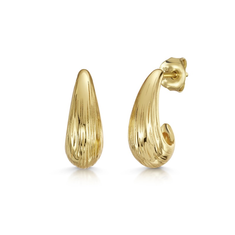 18ct Yellow Gold Vermeil Textured Earrings