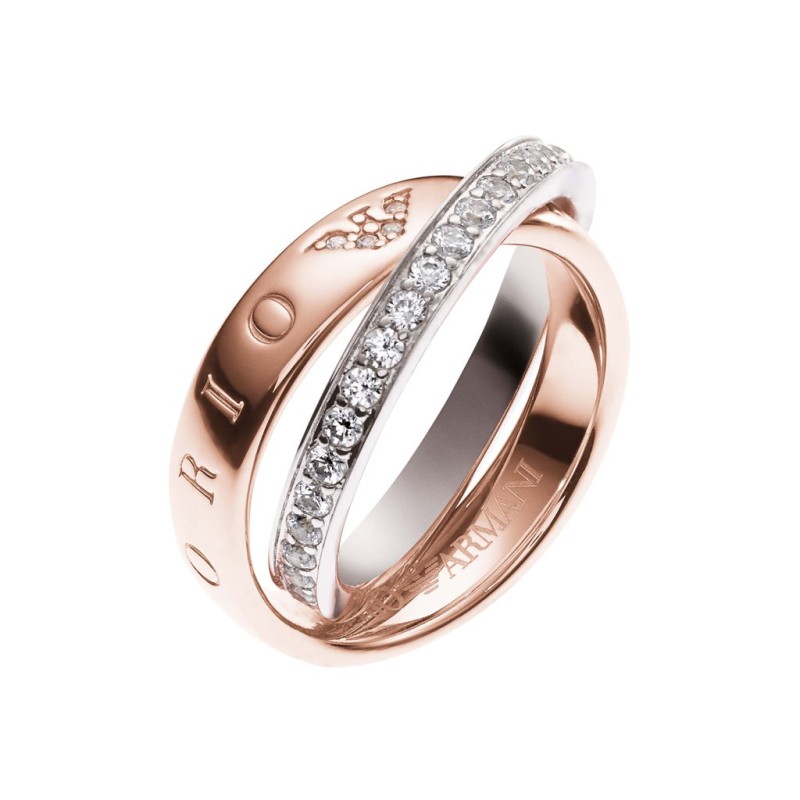 Armani Ladies Rose Gold Tone Iconic Ring