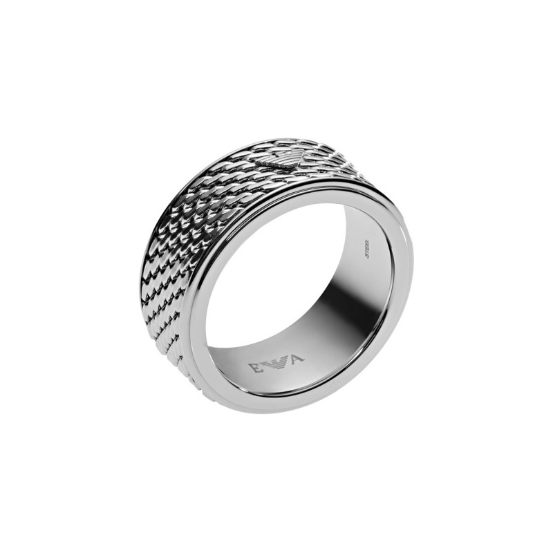 Emporio Armani Deco Stainless Steel Mesh Ring