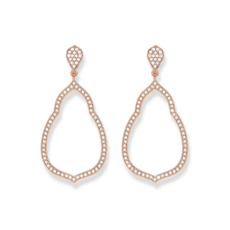 Thomas Sabo Rose Gold Open Teardrop Drop Earrings H1900-416-14