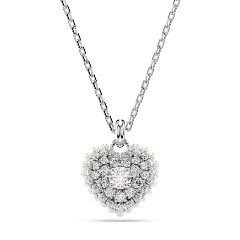 Swarovski Idyllia White Rhodium Plated Heart Ladies Pendant 5684386