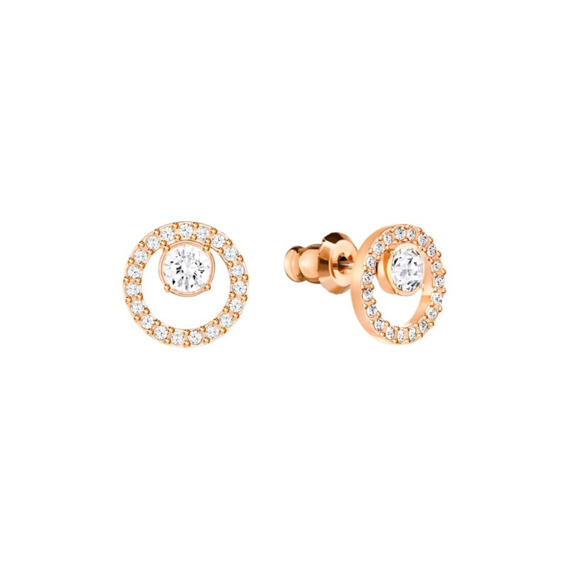 Swarovski Creativity Rose Gold Plated Circle Stud Earrings 5199827