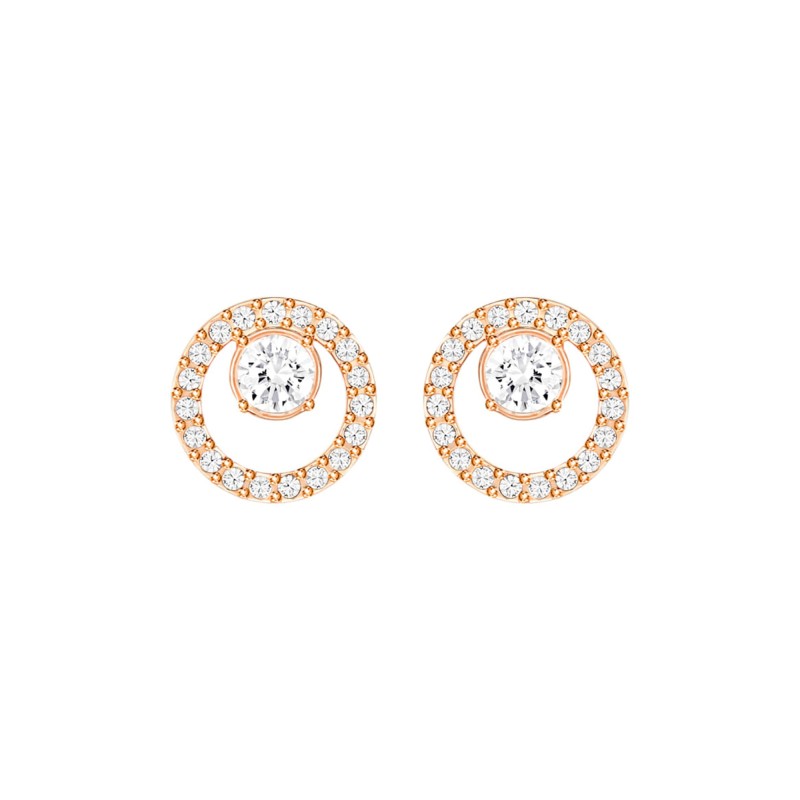 Swarovski Creativity Rose Gold Plated Circle Stud Earrings 5199827