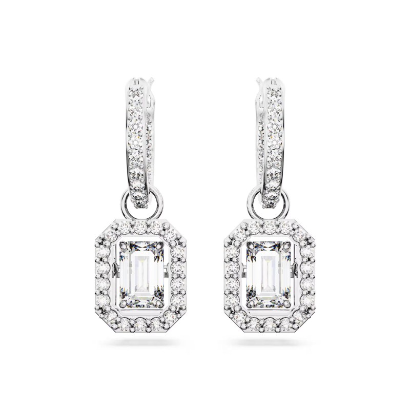 Swarovski Una White Rhodium Plated Drop Ladies Earrings 5638495