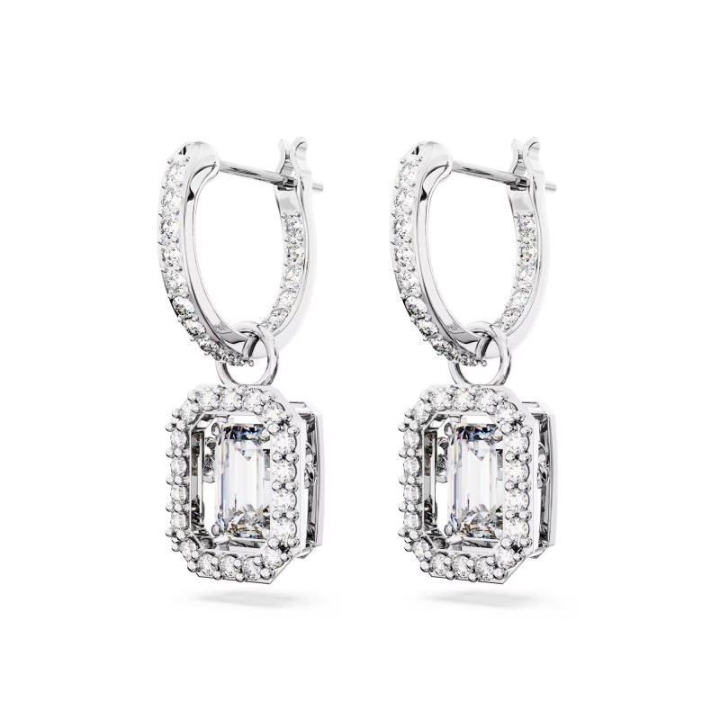 Swarovski Una White Rhodium Plated Drop Ladies Earrings 5638495