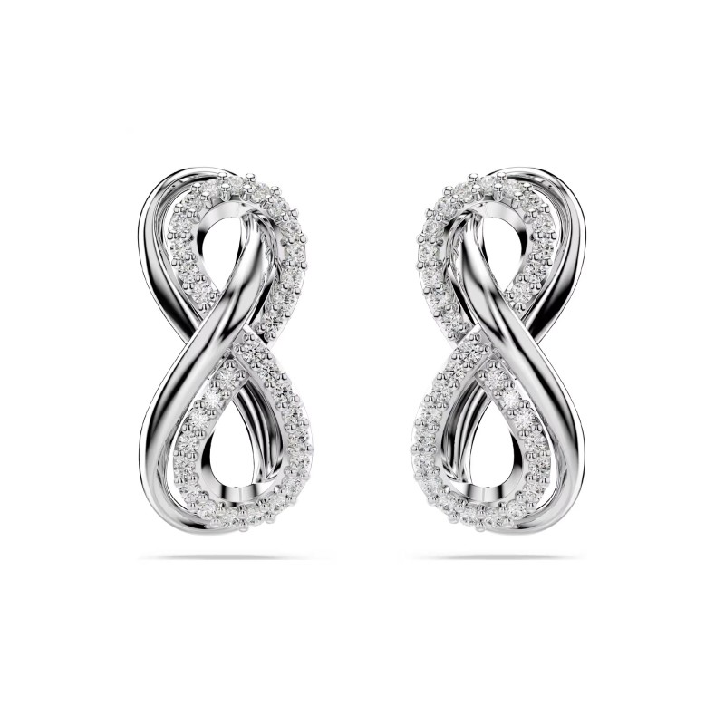 Swarovski Hyperbola Rhodium Plated Infinity Stud Earrings 5687269