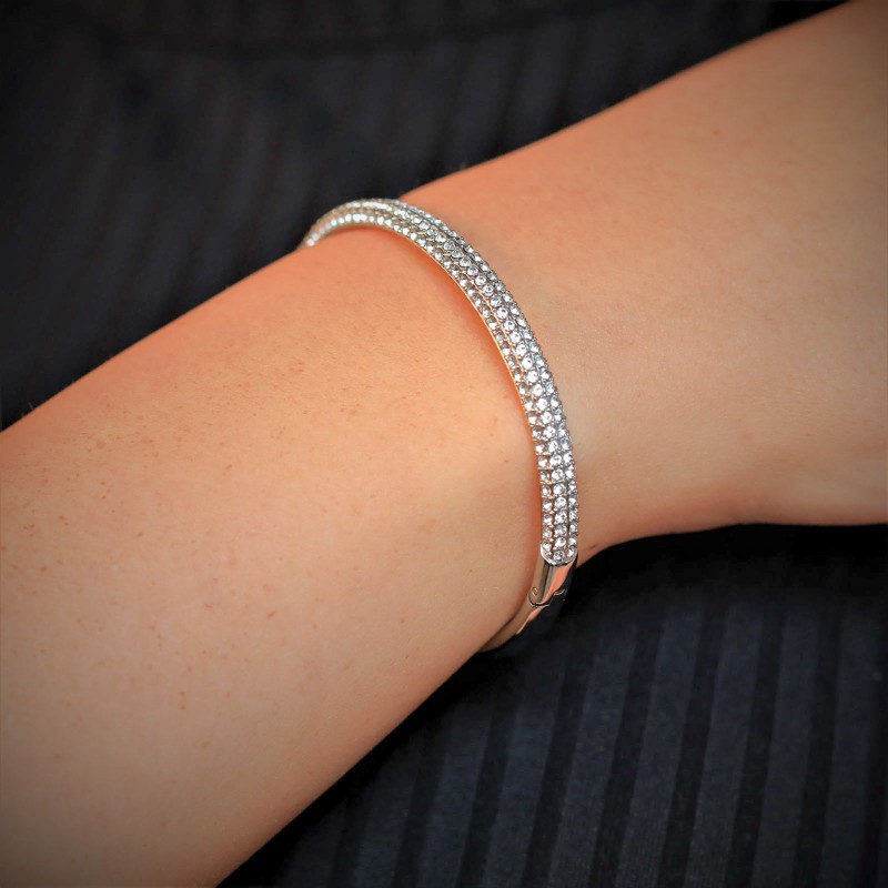 Swarovski Stone White Crystal Stainless Steel Bangle 5032846