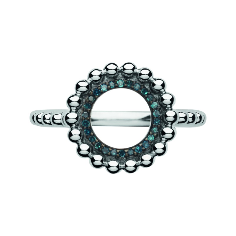Links of London Effervescence Sterling Silver & Blue Diamond Ring