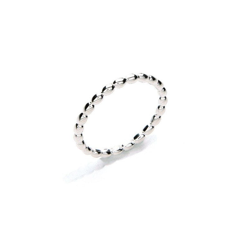 Daisy Silver Dupion Stack Ring