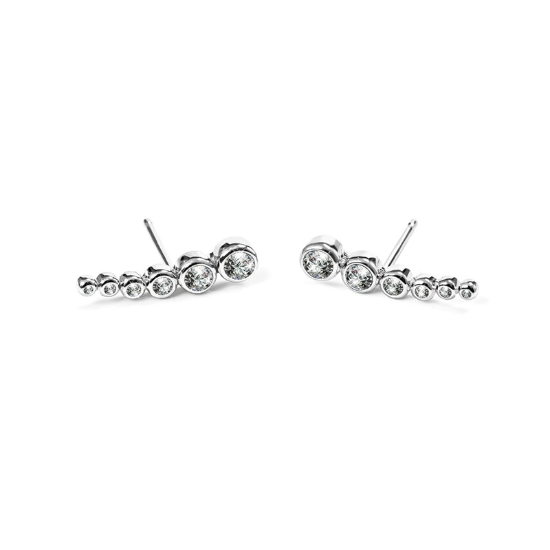 CARAT* Carissa Silver Cubic Zirconia Climber Earrings CE925W-CARI