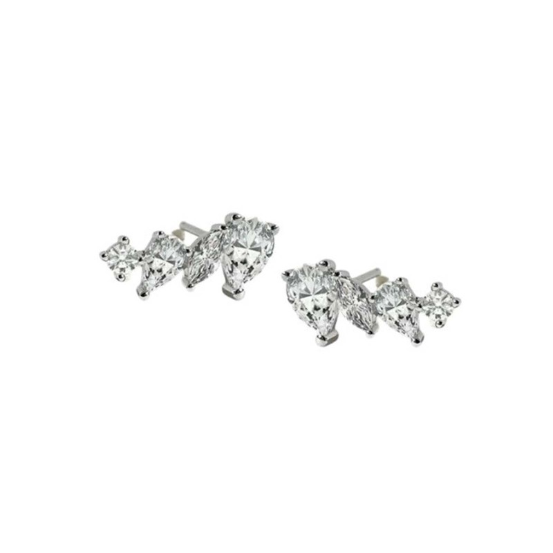 Carat* London Abigail Mixed Cut Climber Stud Earrings CE925W-ABIG