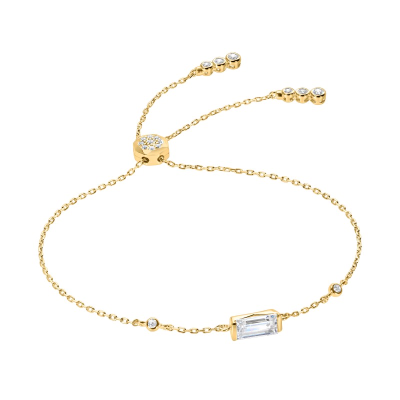 CARAT* Linden Emerald Cut Cubic Zirconia Gold Vermeil Bracelet CB925Y-LIND