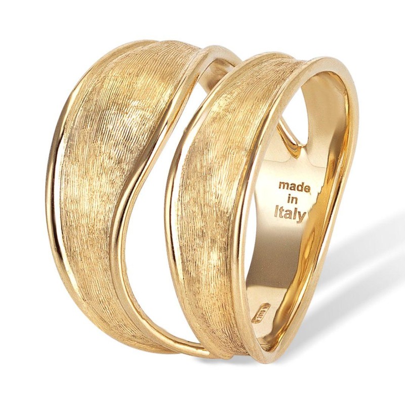 Marco Bicego Lunaria 18yg Double-Band Linear Ring AB625 Y 02 